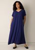 Silk Georgette Crepe V-Neck Dress