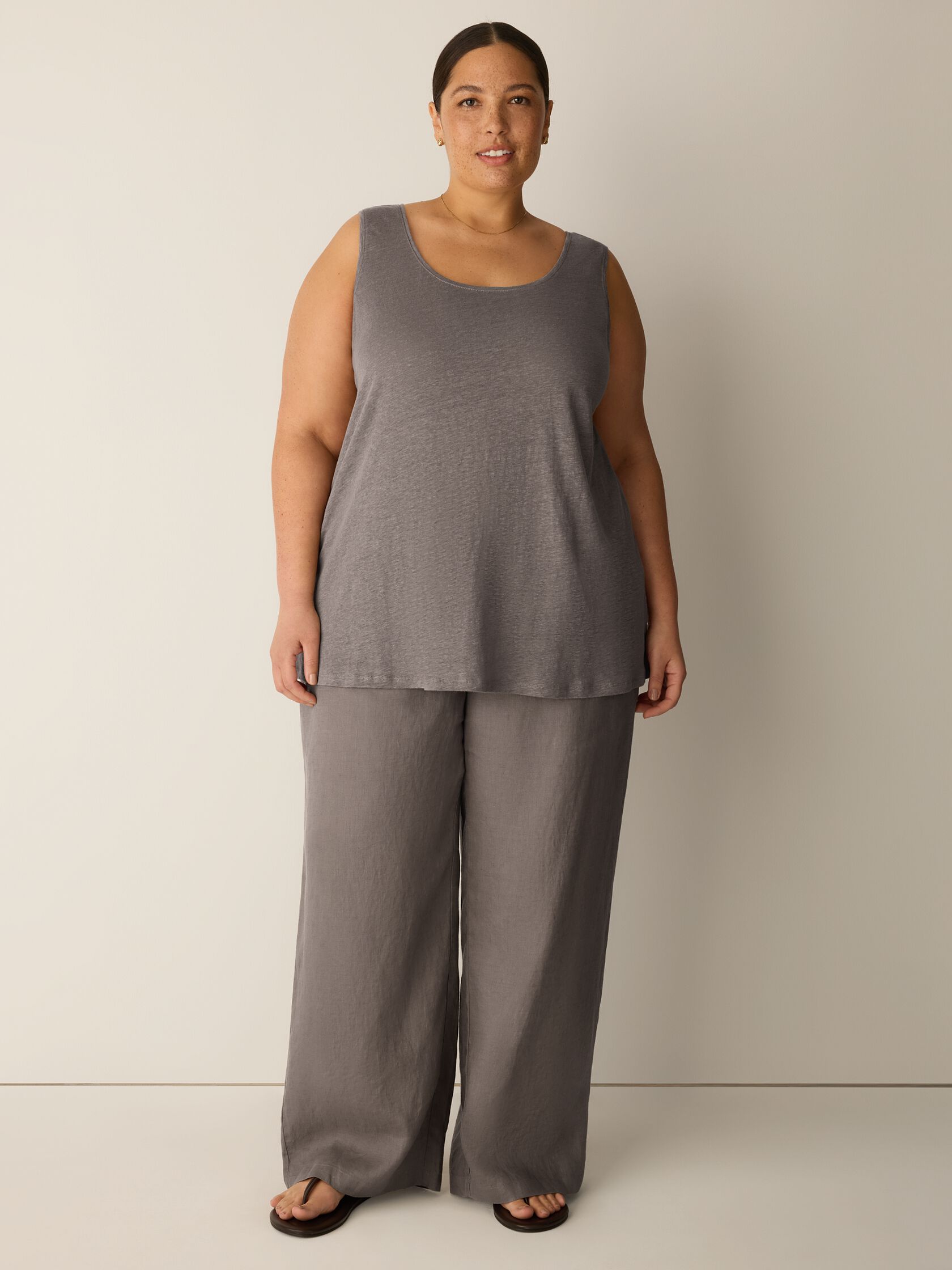 Organic Linen Jersey Scoop Neck Tank
