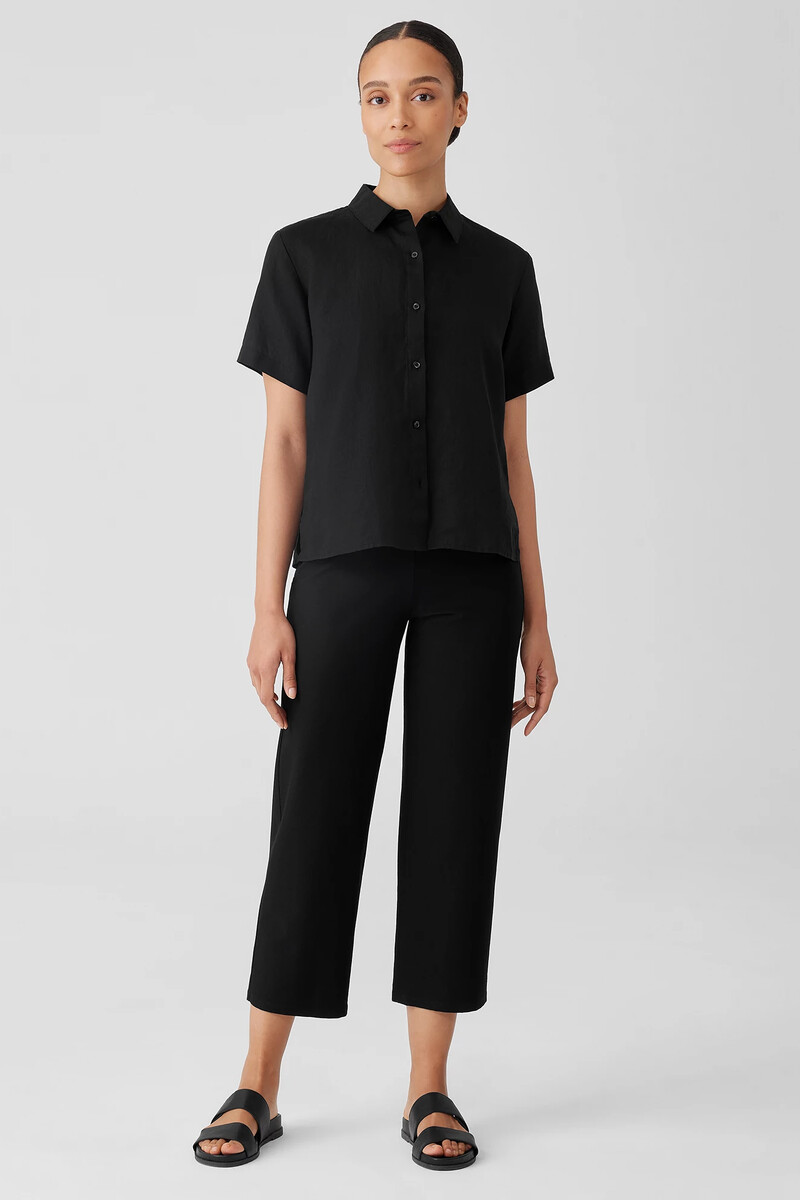 Washable Stretch Crepe Straight Pant with Yoke Washable Stretch Crepe Straight Pant with Yoke
