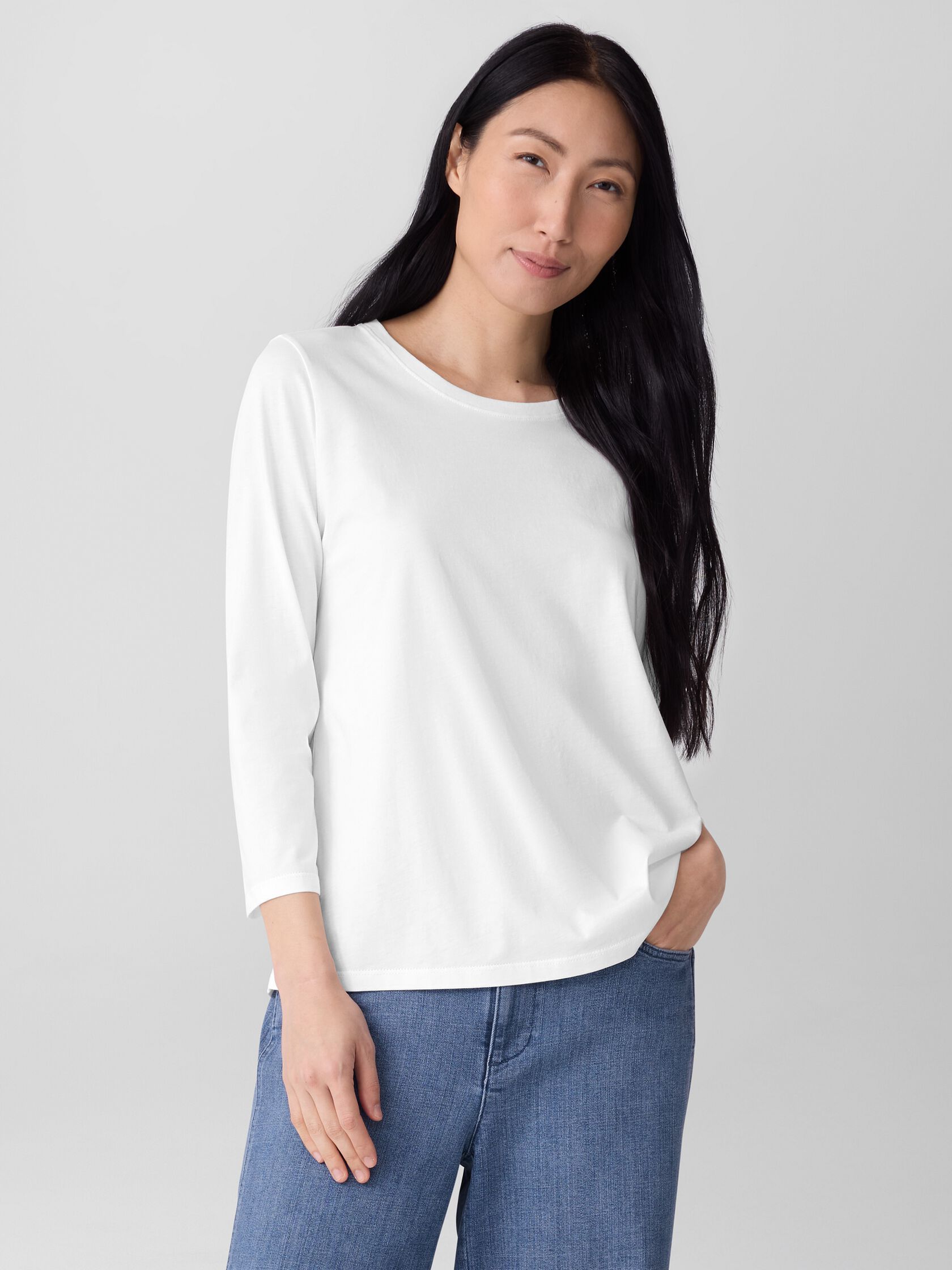 Organic Pima Cotton Jersey Long-Sleeve Tee