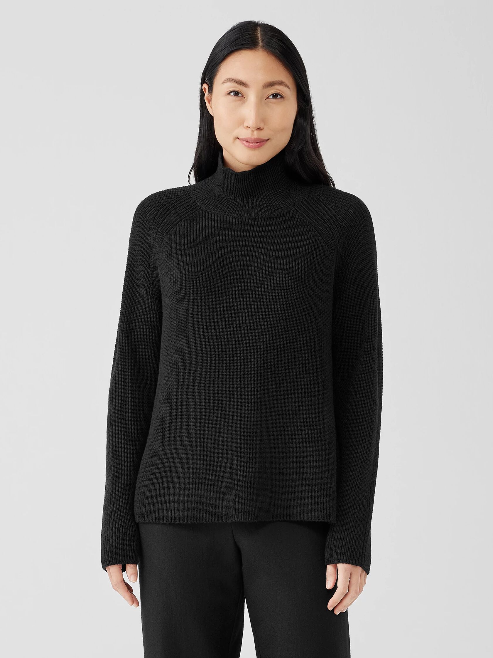 Merino Turtleneck Top in Regenerative Wool