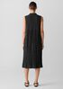 Crinkle Silk Habutai Band Collar Dress