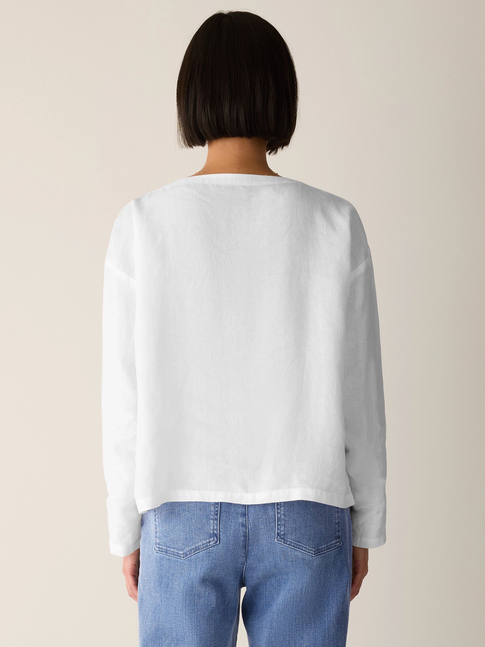 Organic Handkerchief Linen Bateau Neck Box-Top