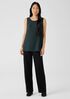 Silk Georgette Crepe Ballet Neck Tank