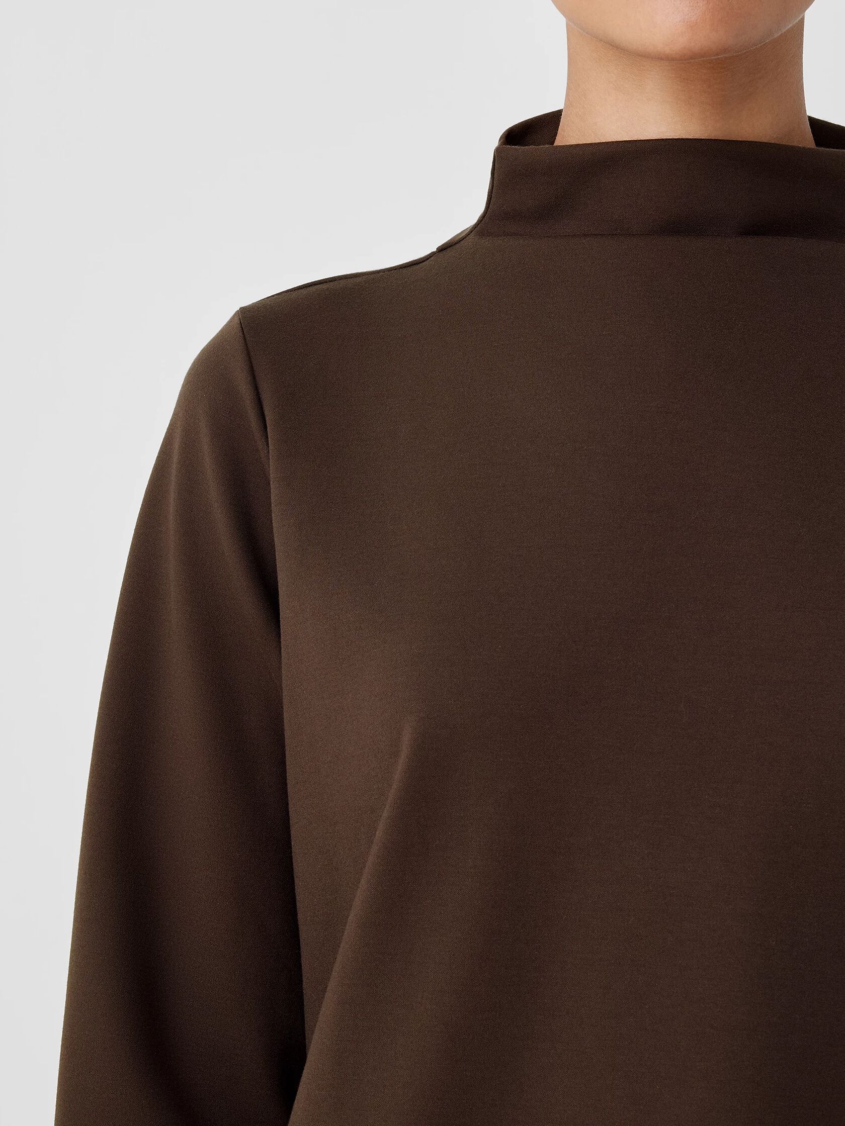 Lightweight Ponte Funnel Neck Top