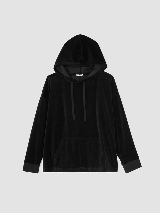 Cotton Velour Hooded Top