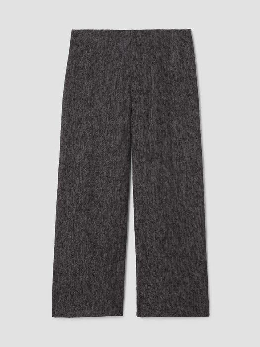 Woven Plissé Wide-Leg Pant