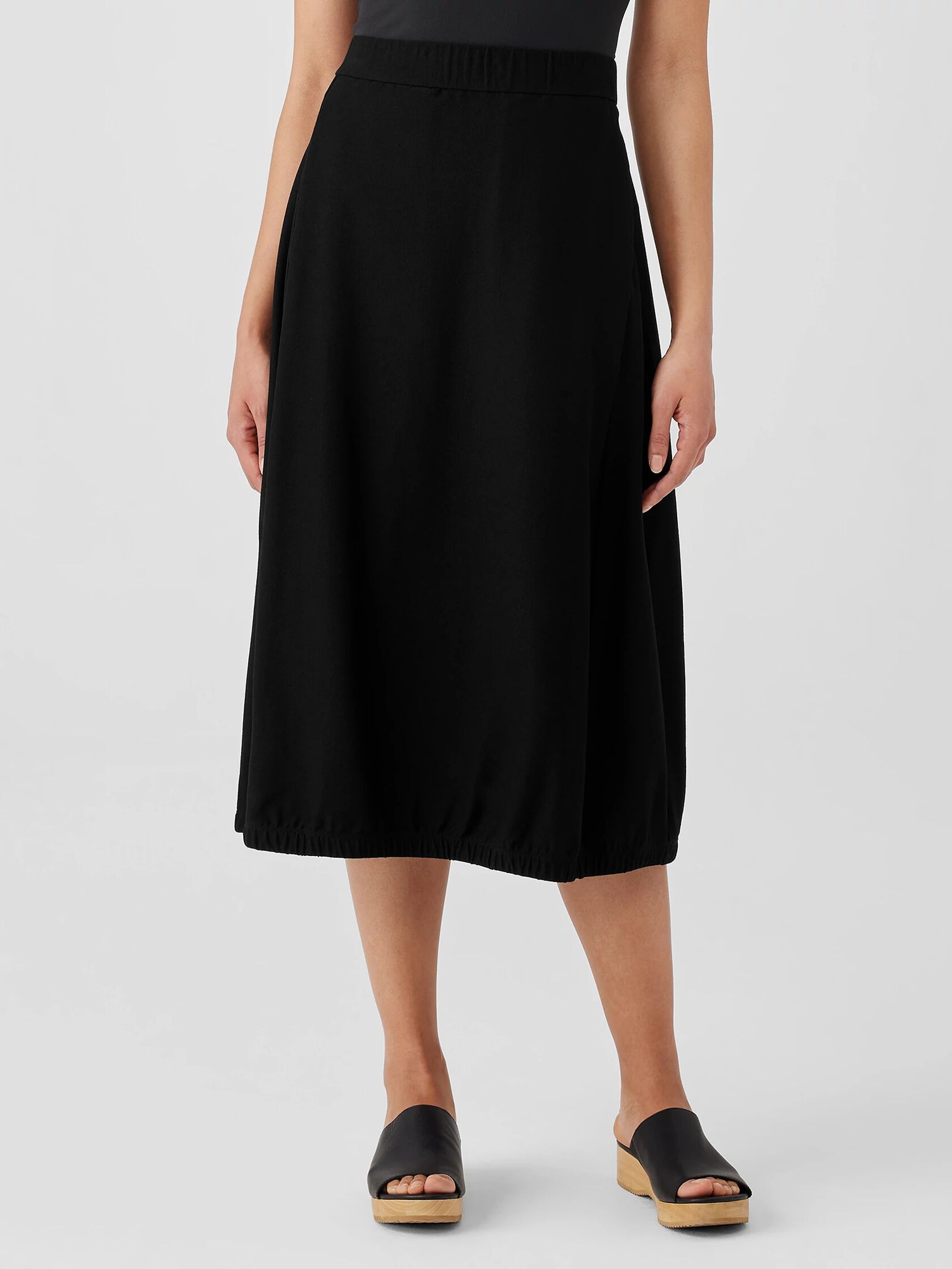 Washable Stretch Crepe Lantern Skirt