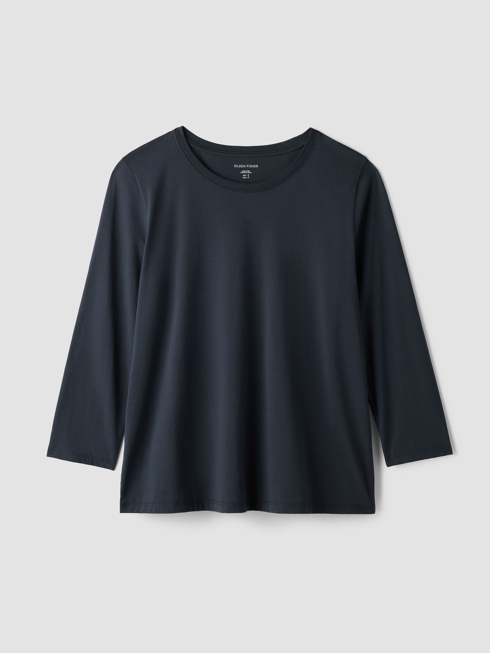 Organic Pima Cotton Jersey 3/4-Sleeve Tee