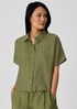 Washed Organic Linen Delave Short-Sleeve Shirt