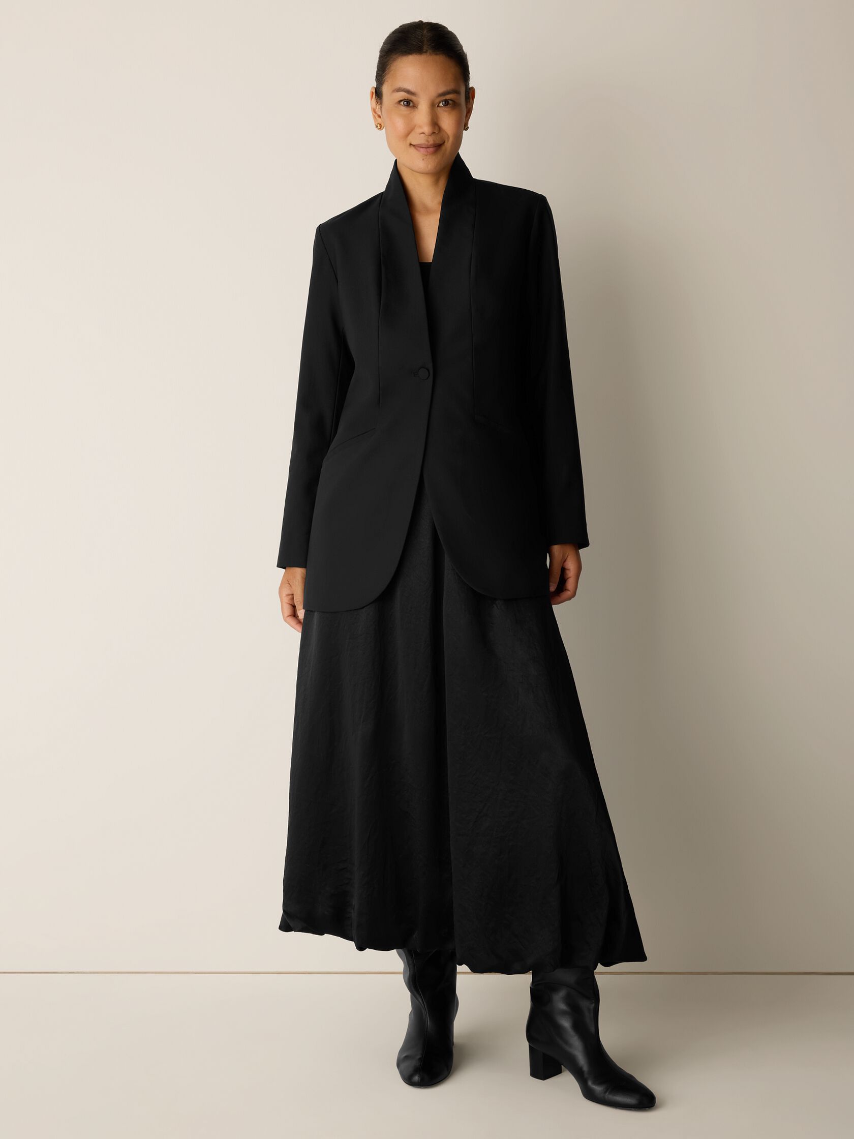 Seasonless Wool High Collar Jacket