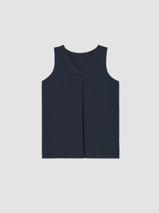 Silk Georgette Crepe Pleated Tank