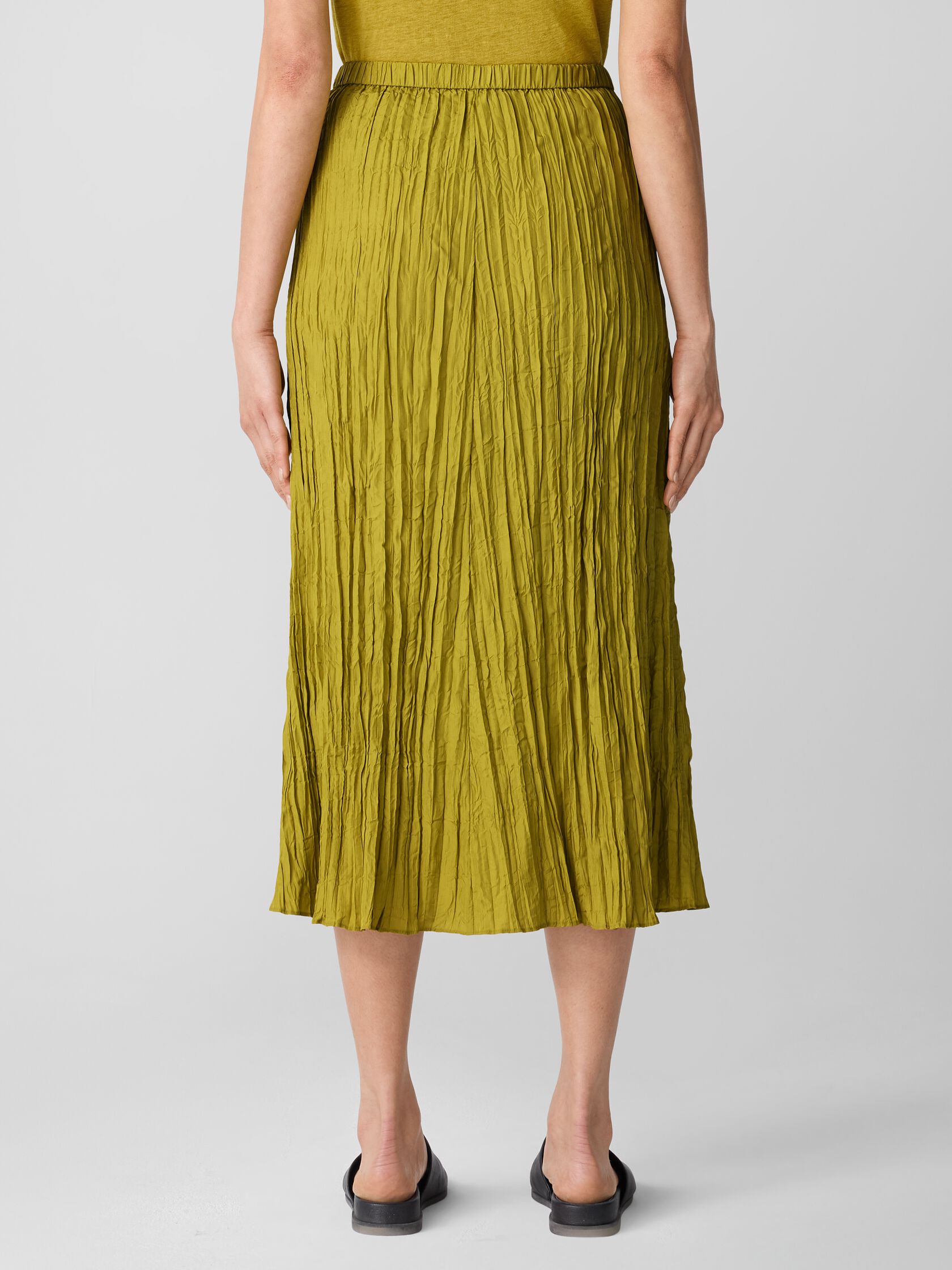 Crushed Silk Flared Skirt