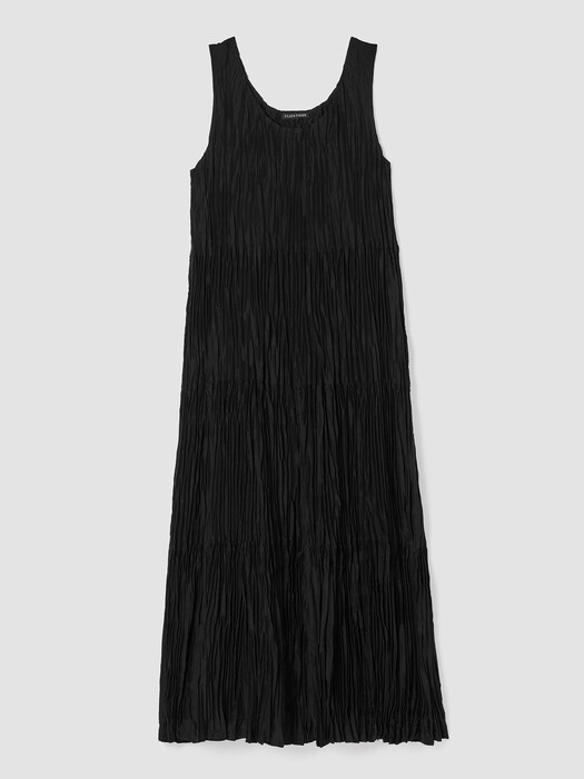 eileen fisher tiered pleated silk midi dress Eileen Fisher Tiered Pleated Silk Midi Dress In Seafoam