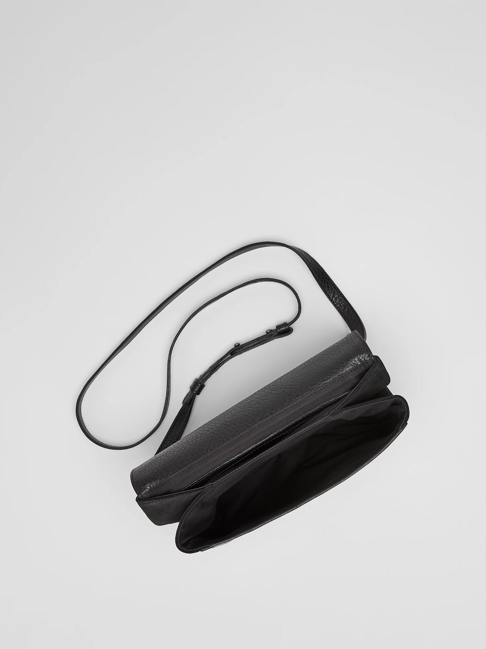 Grainy Italian Leather Small Crossbody Bag