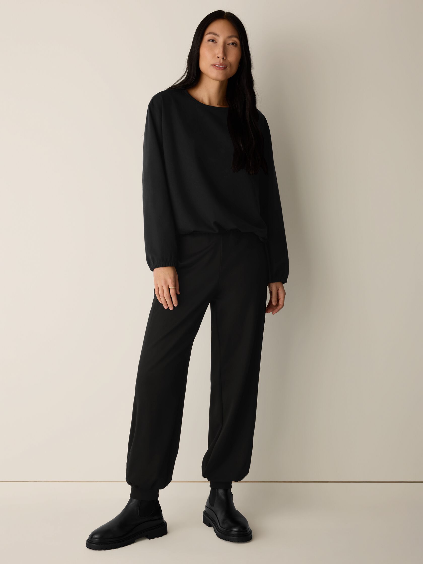 Lightweight Ponte Round Neck Top