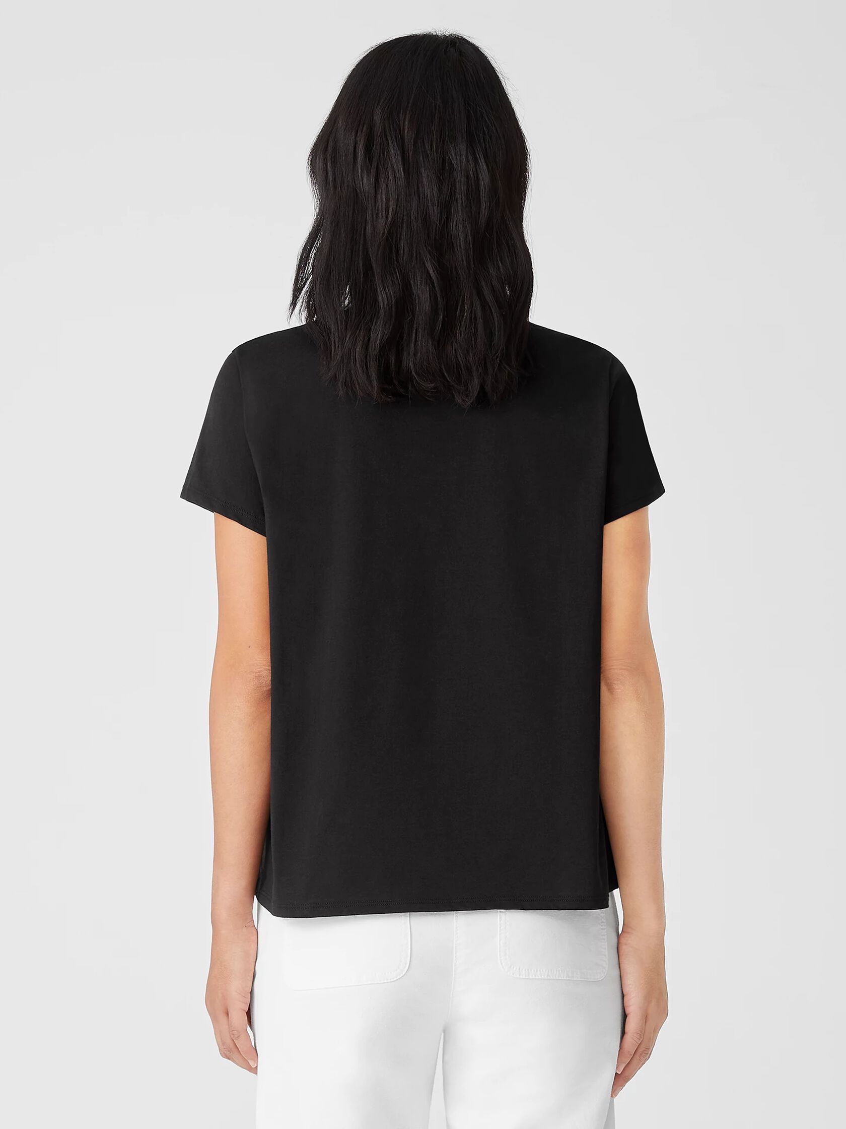Organic Pima Cotton Jersey V-Neck Tee