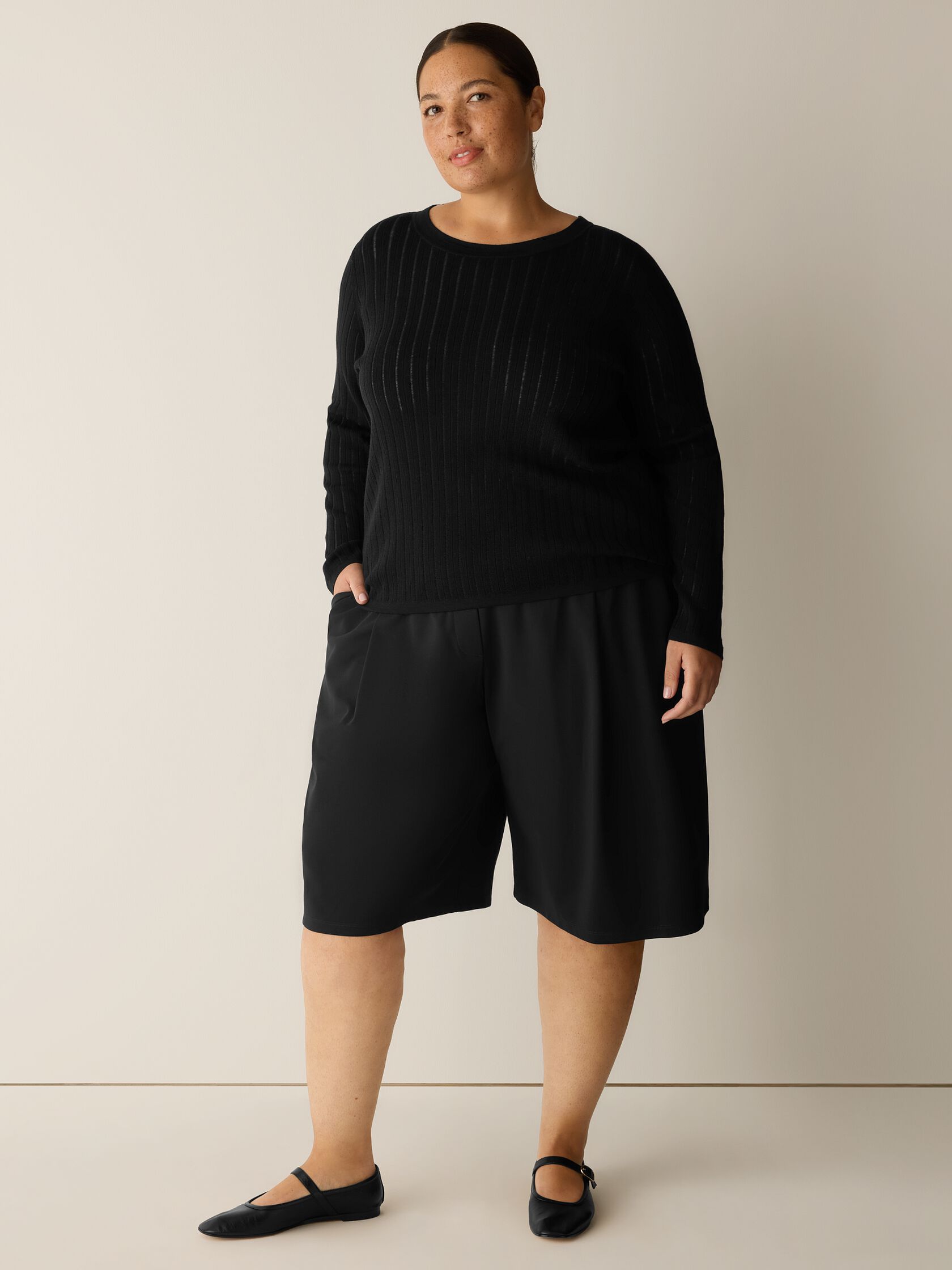 Superfine Merino Crew Neck Top in Regenerative Wool