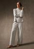 Garment-Dyed Organic Cotton Terry Wide-Leg Pant