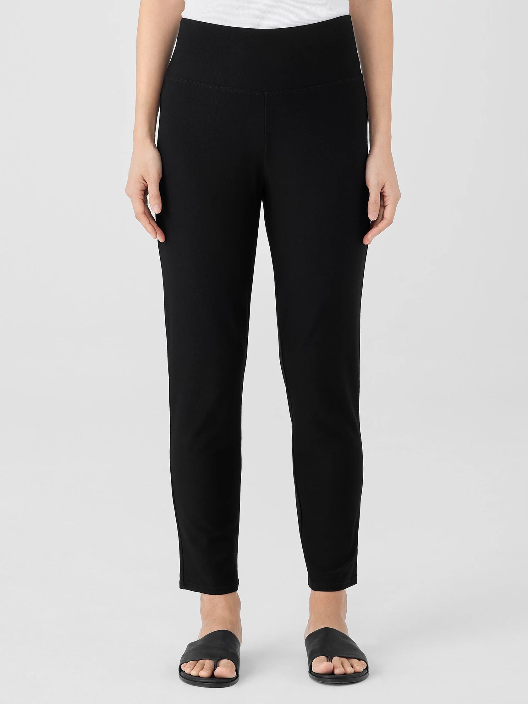 Washable Stretch Crepe High-Waisted Pant