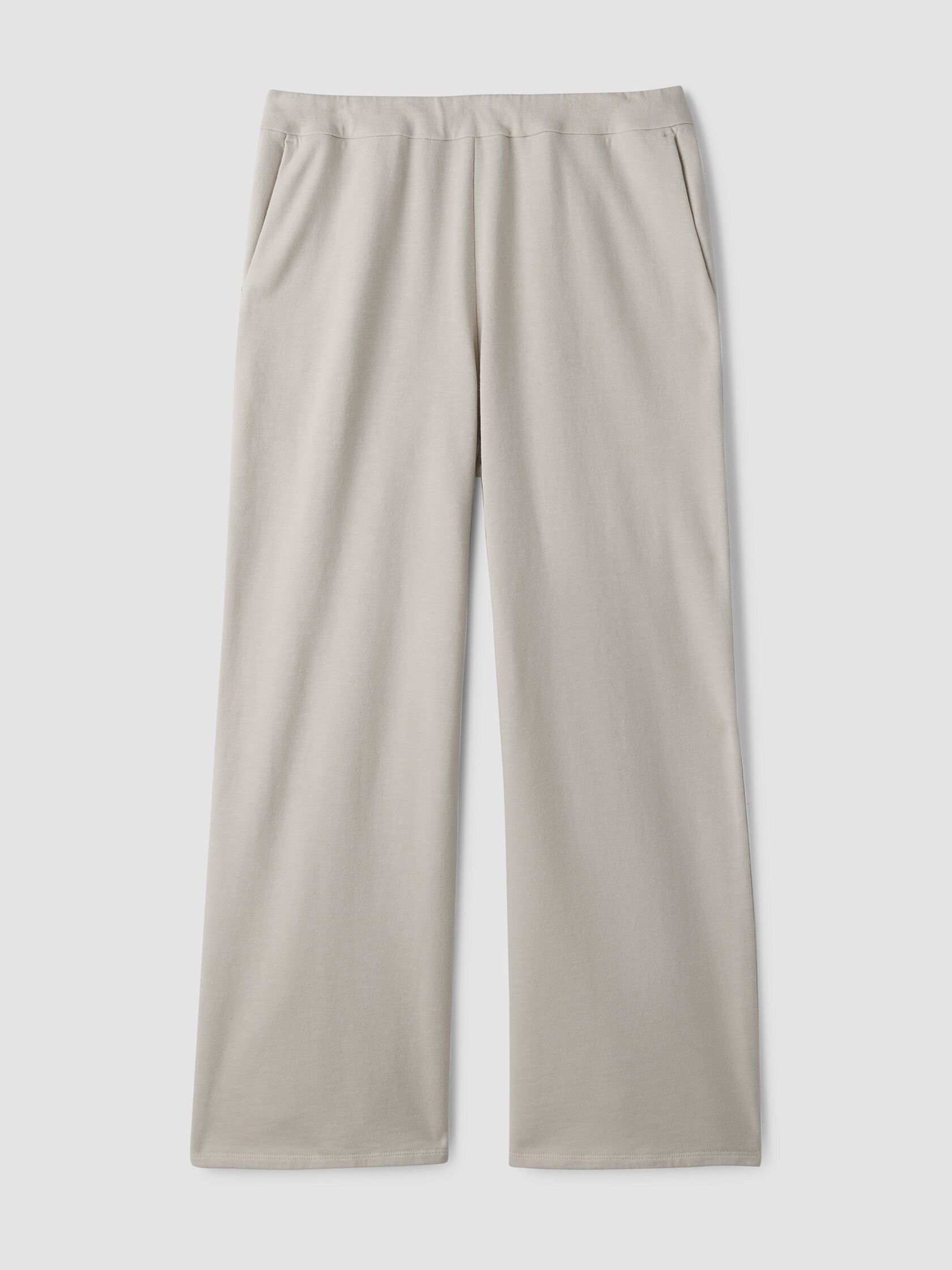 Garment-Dyed Organic Cotton Terry Wide-Leg Pant
