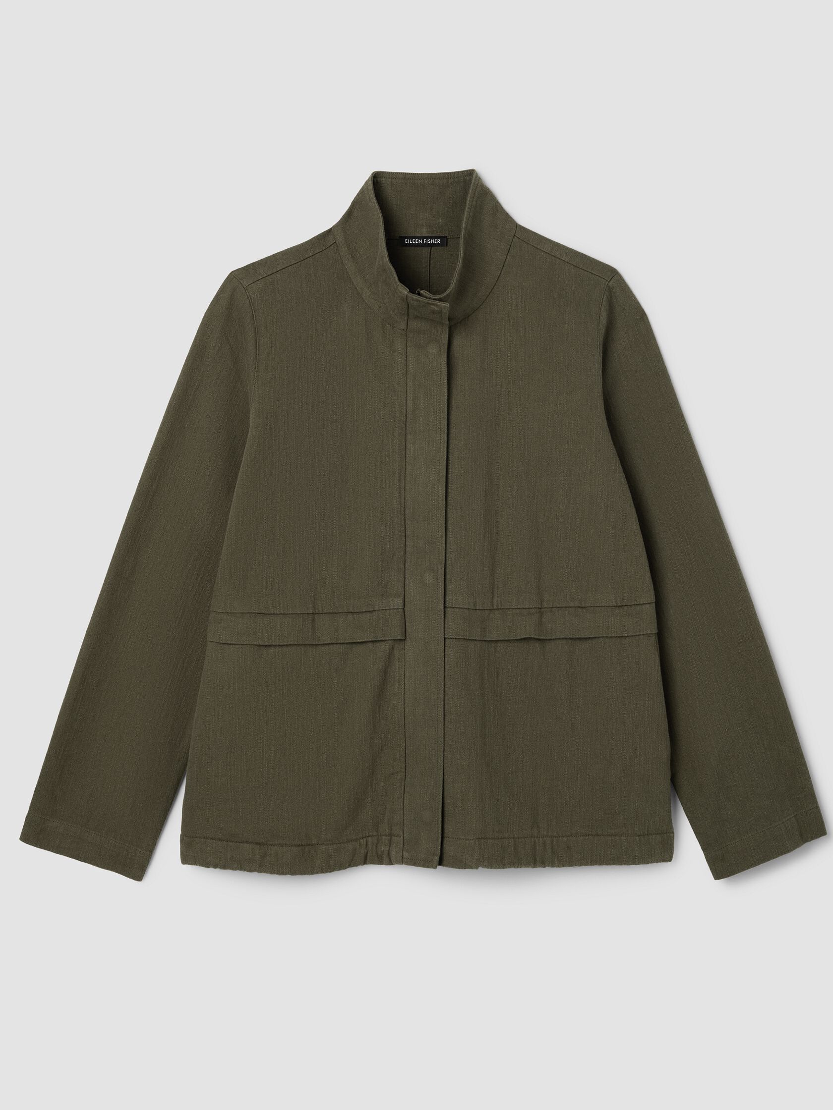 Slubby Organic Cotton Linen High Collar Jacket