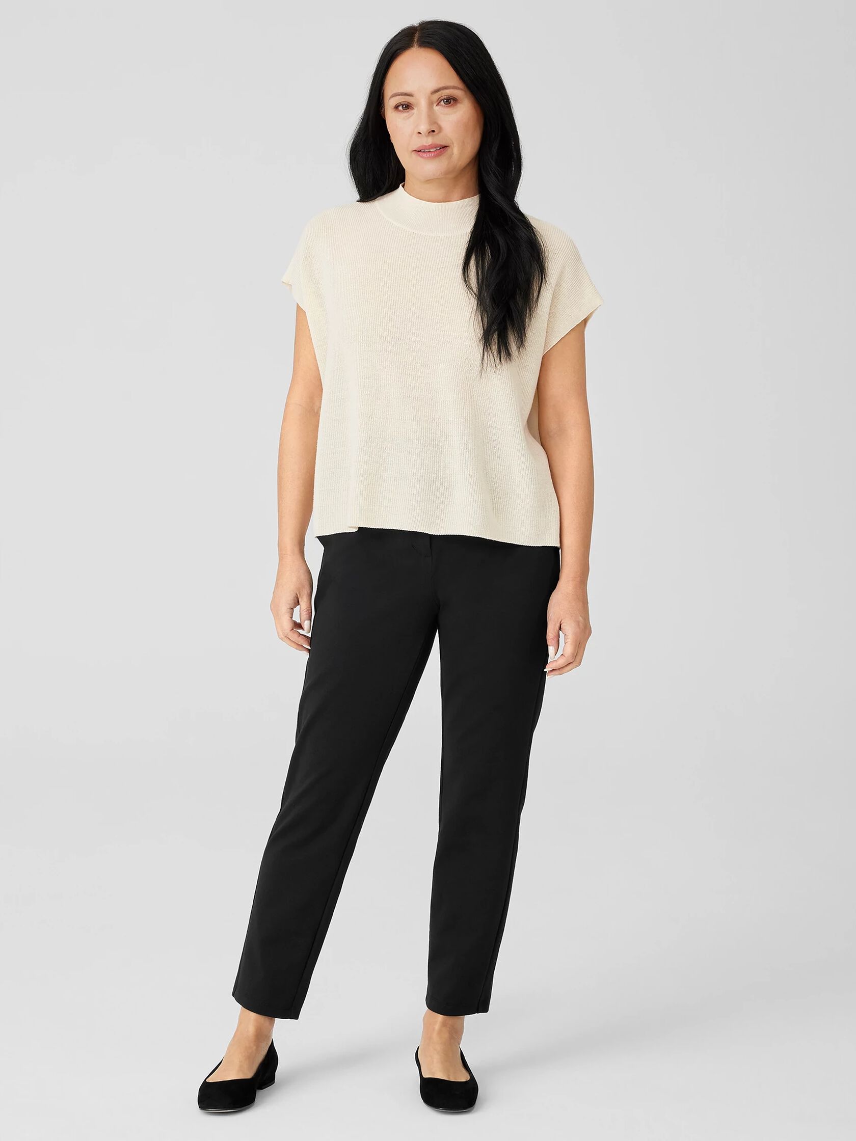 Cotton Blend Ponte Slim Pant