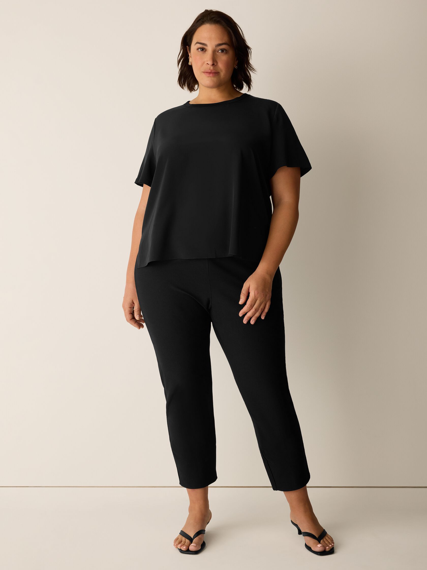 Washable Stretch Crepe Slim Pant