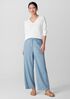 Airy Organic Cotton Twill Wide-Leg Pant