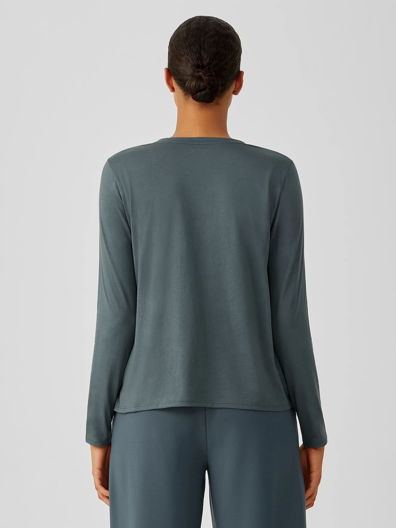 Organic Pima Cotton Jersey V-Neck Top