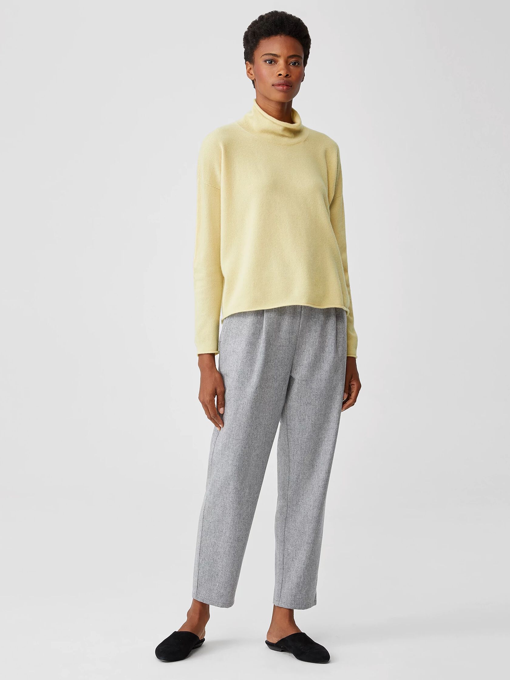 Italian Cashmere Scrunch Neck Top