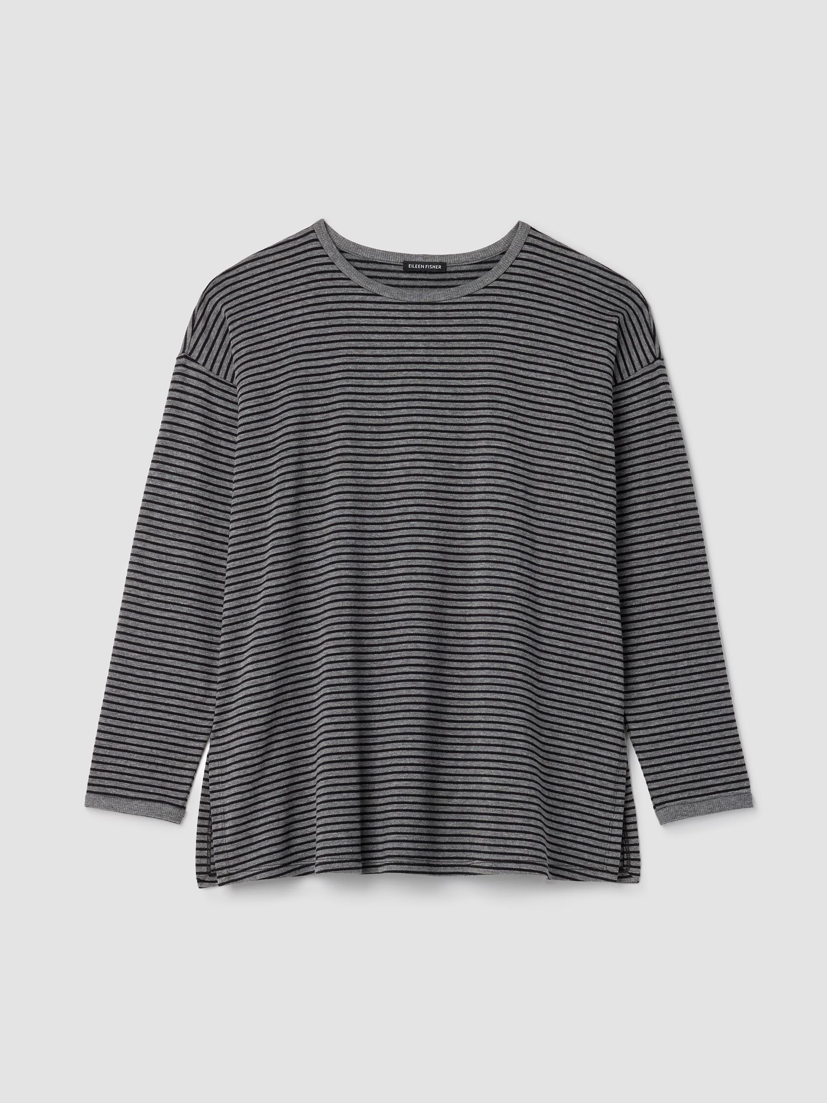 Striped Cozy Brushed Terry Long Box-Top