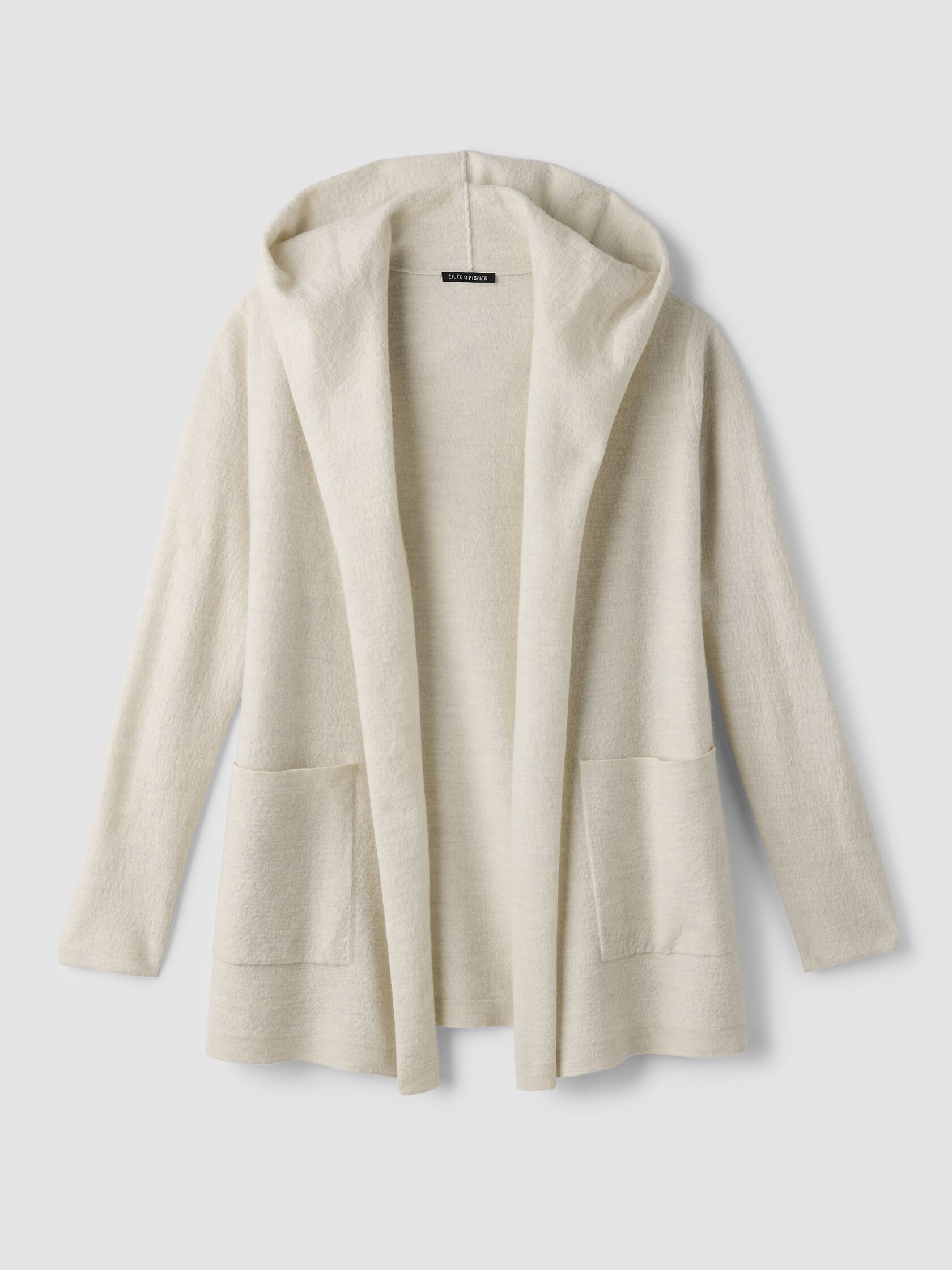 Fine Felted Wool Hooded Cardigan in Regenerative Wool