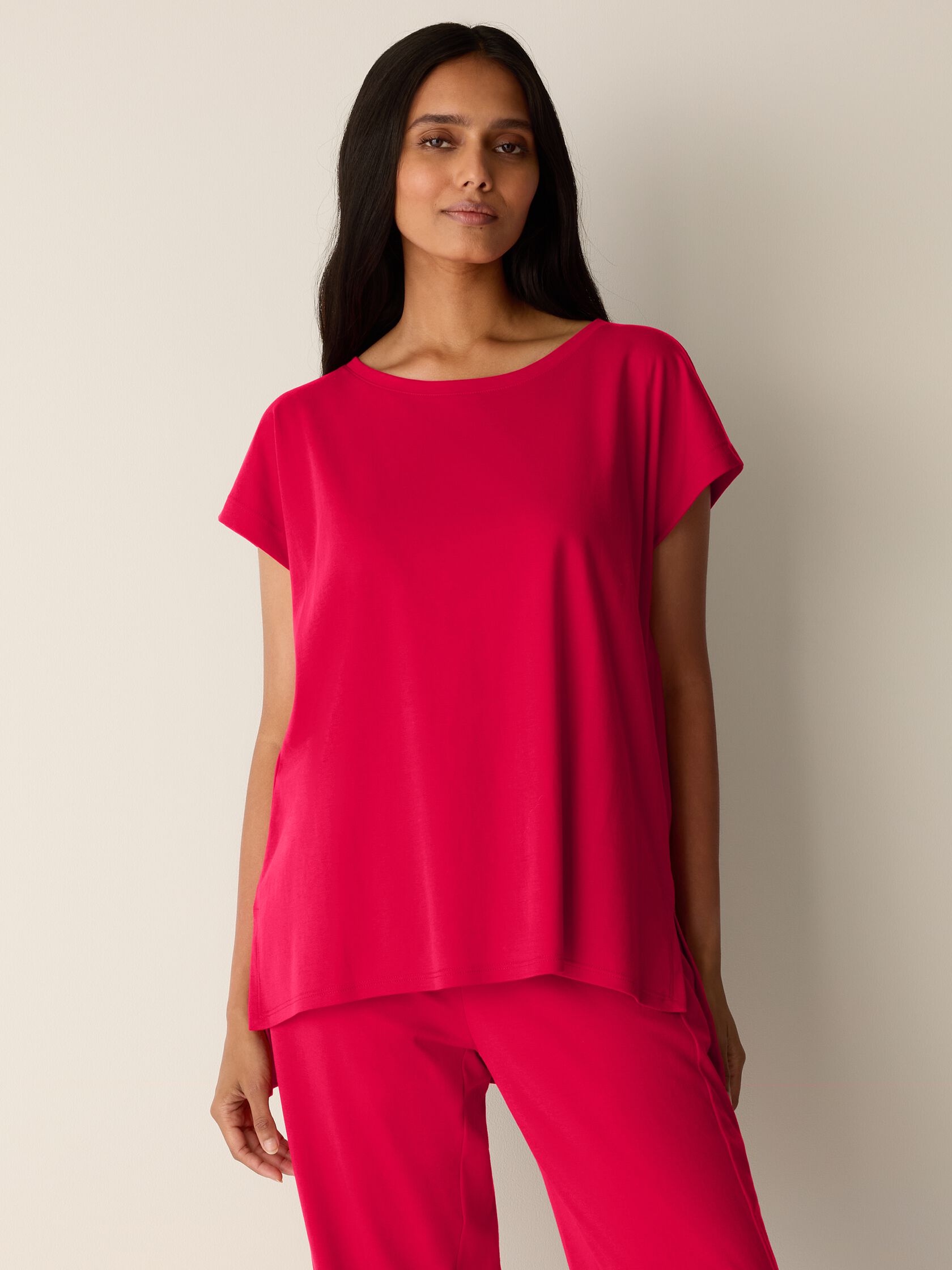 Organic Cotton Interlock Jewel Neck Sleep Tee