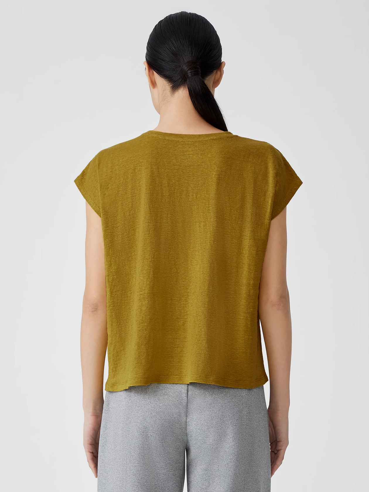 Organic Linen Jersey Square Top EILEEN FISHER