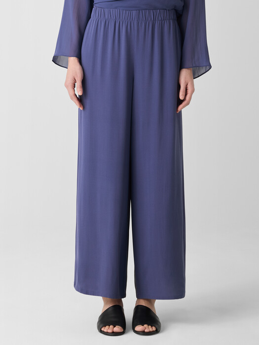 Silk Georgette Crepe Wide-Leg Pant