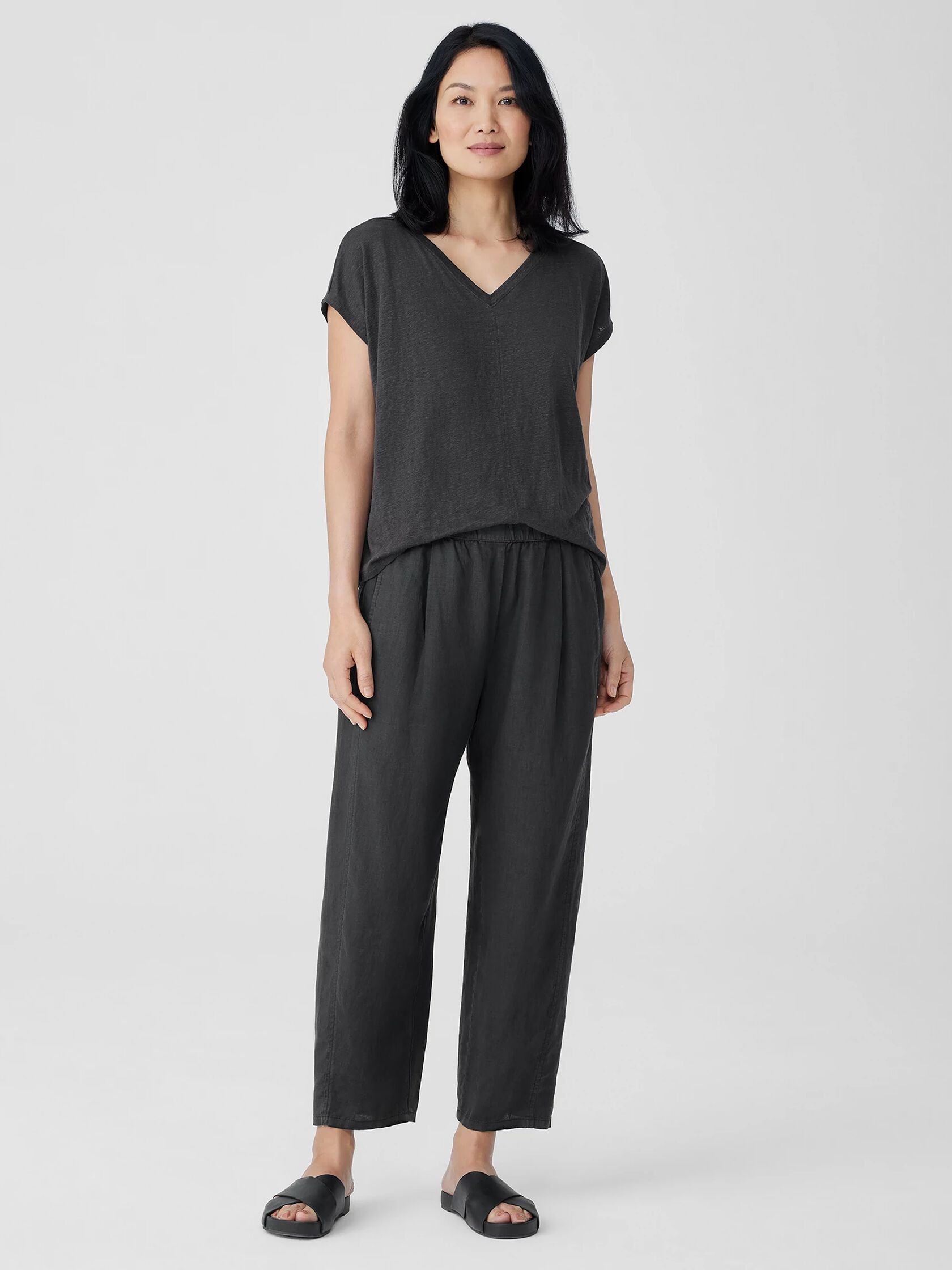 Garment-Dyed Organic Linen Lantern Pant