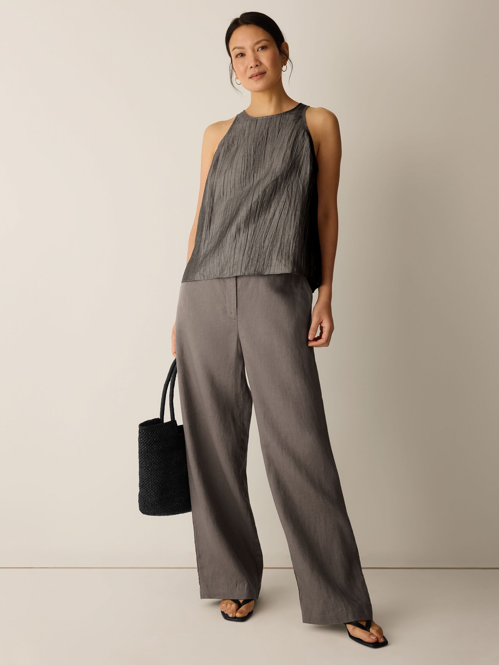 Linen Sheen Halter Neck Top