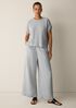 Striped Organic Cotton Gauze Wide-Leg Pant