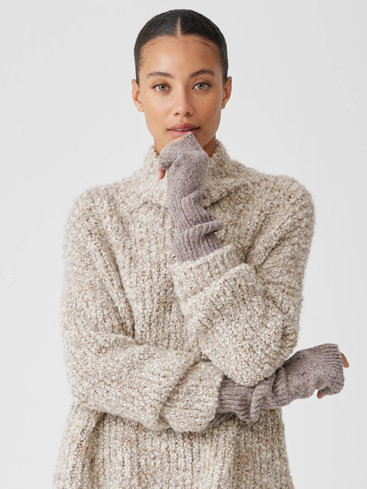 Recycled Cashmere Wool Tweed Glovelettes