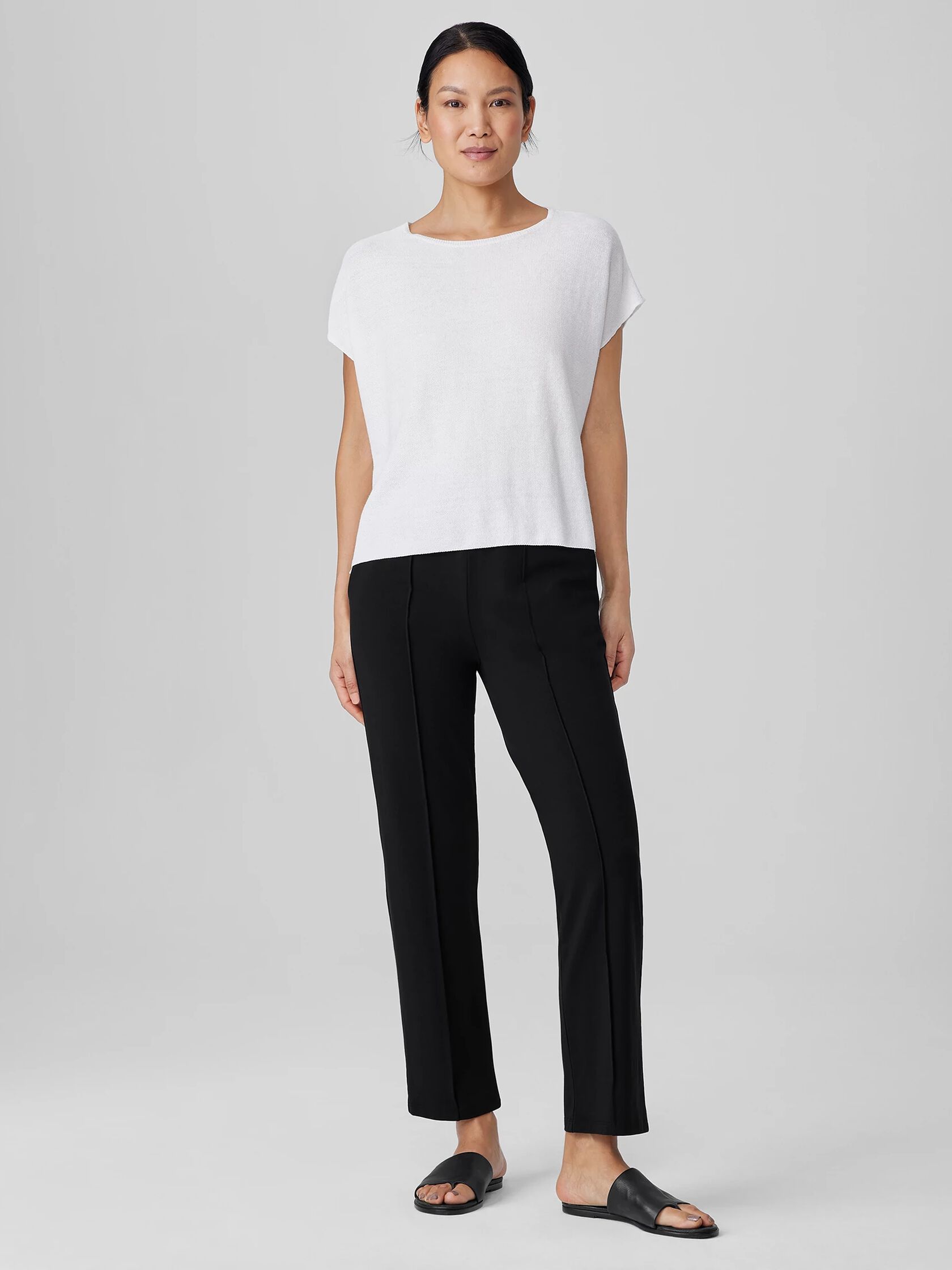 Pima Cotton Stretch Jersey Pintuck Pant