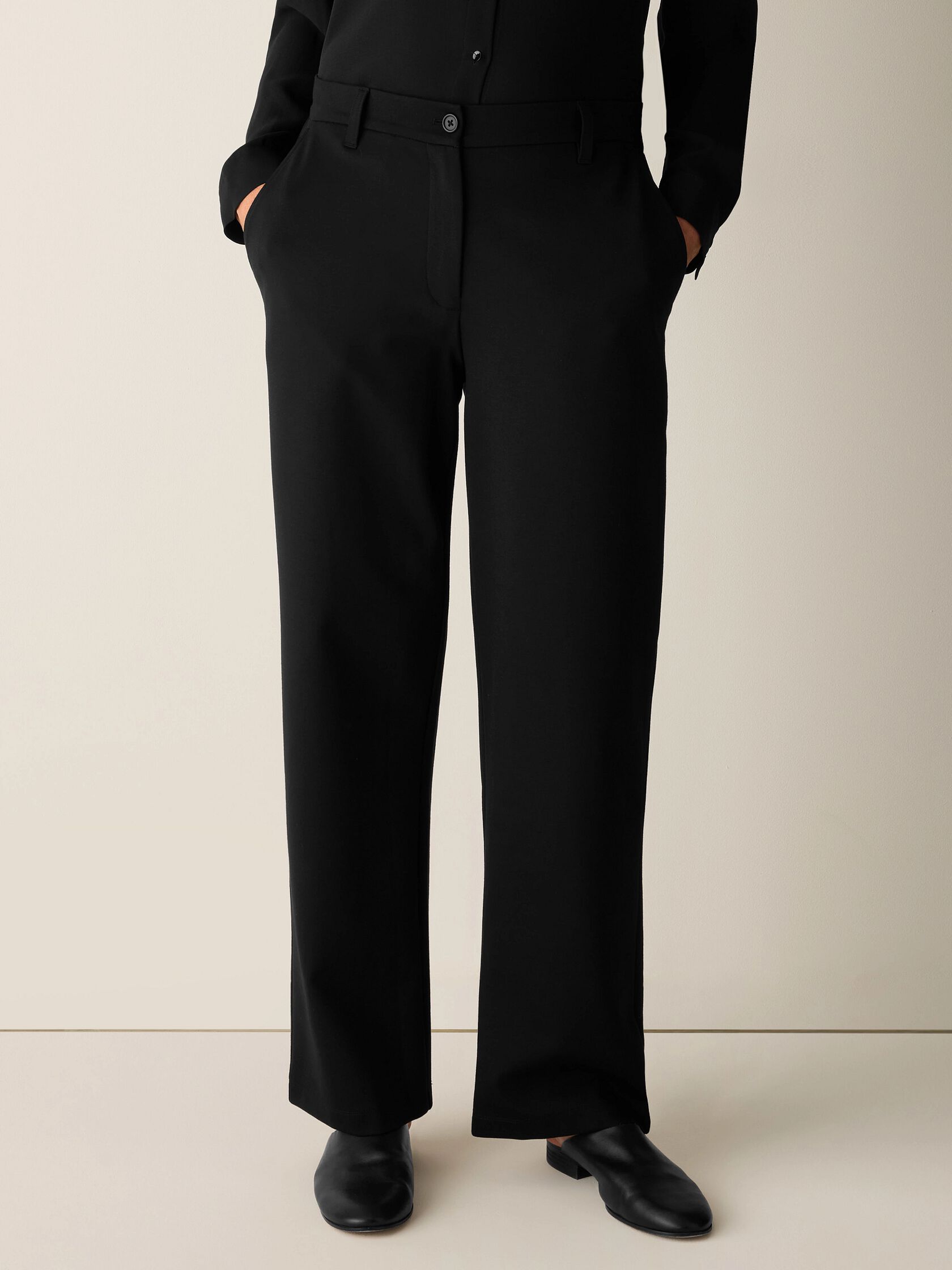 Washable Flex Ponte Straight Trouser Pant