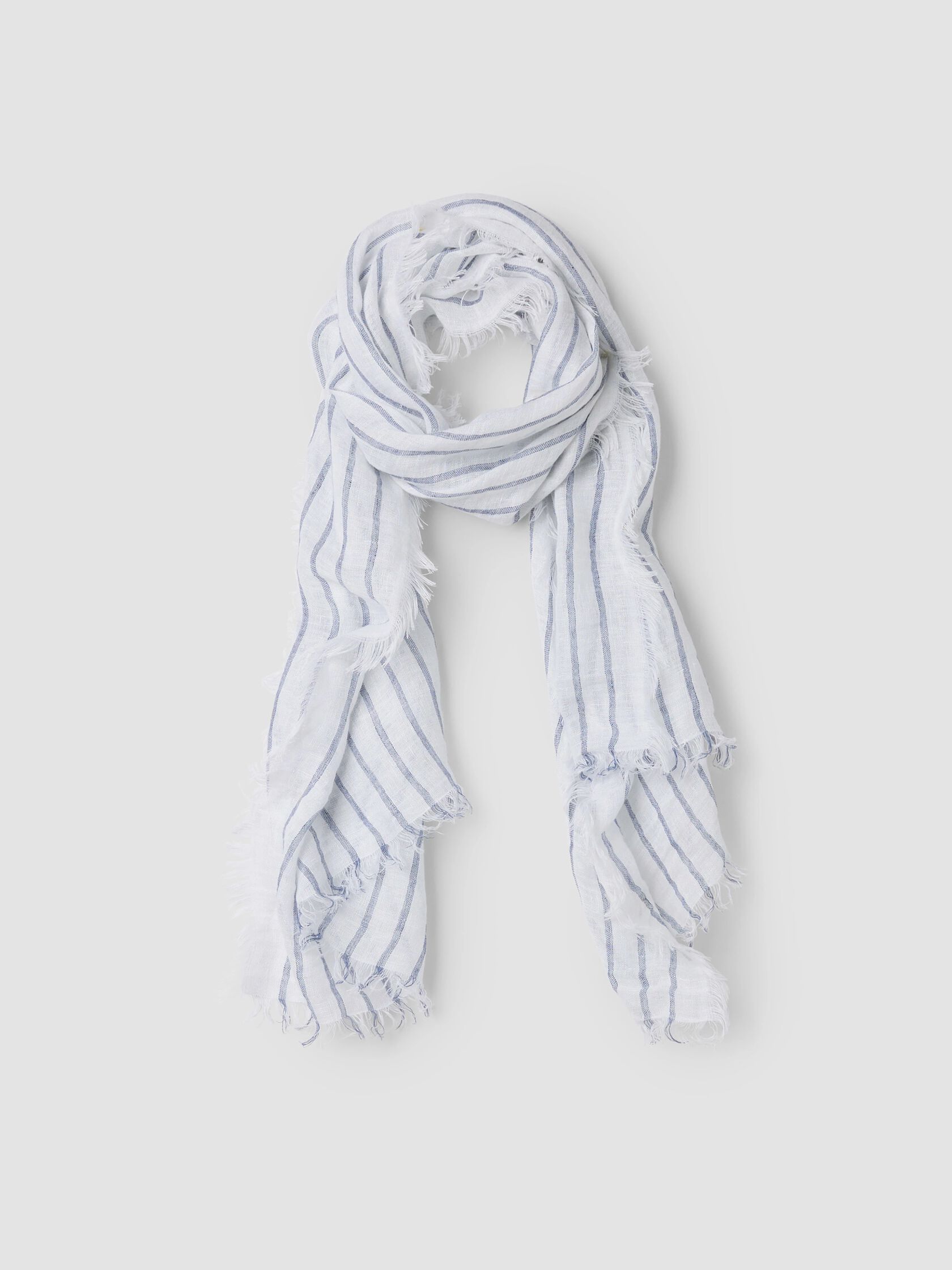 Striped Organic Linen Scarf