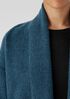 Lightweight Boiled Wool High Collar Coat in Regenerative Wool