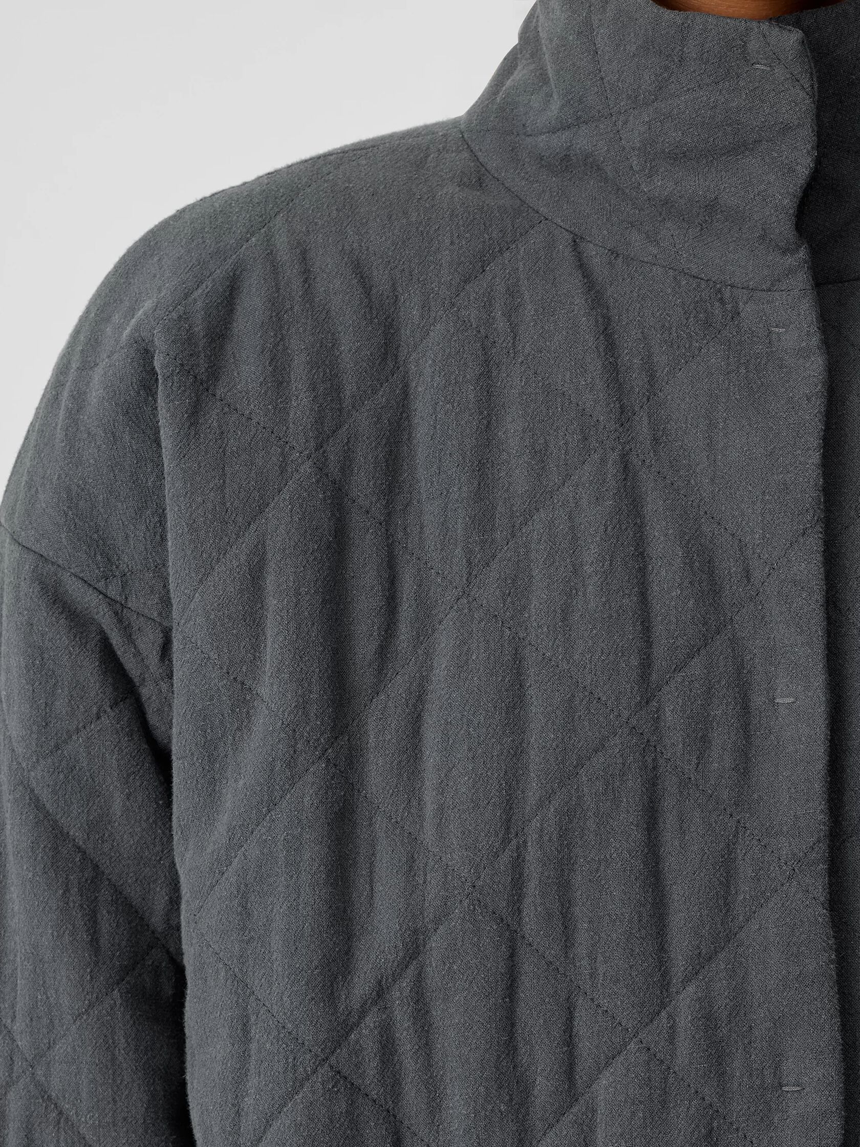 Organic Linen Cotton Crepe Quilted Jacket