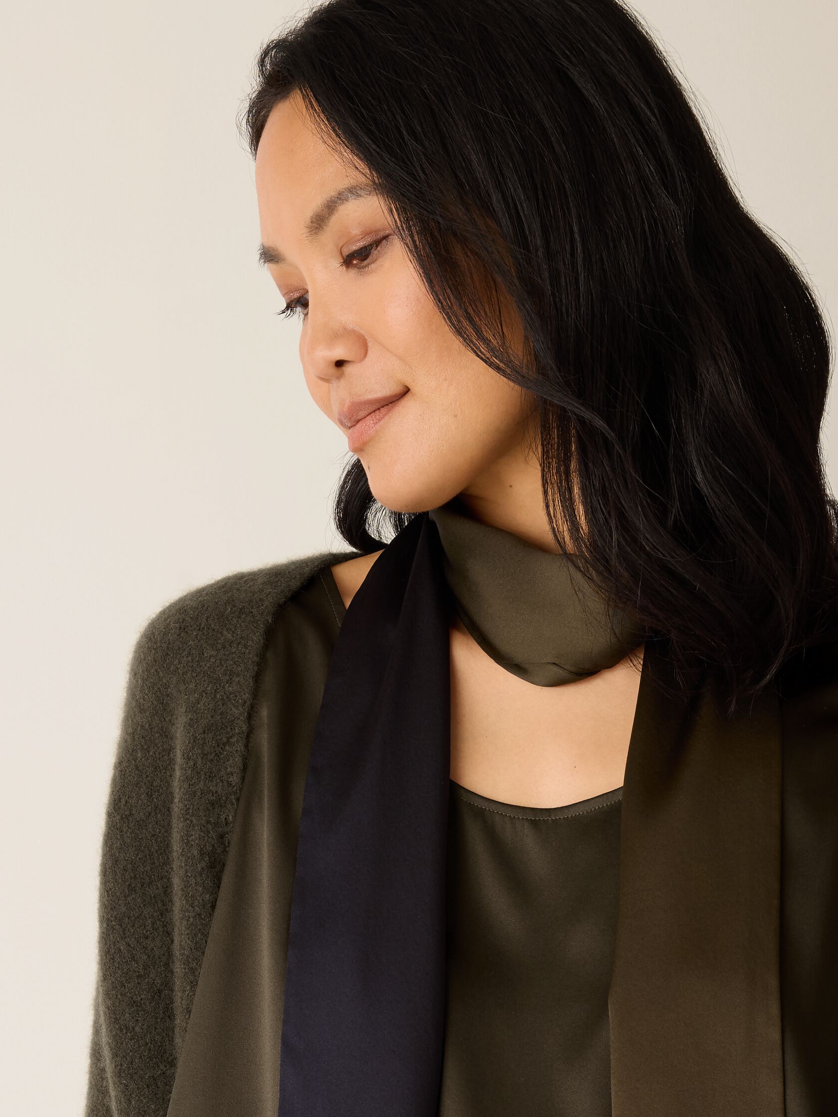 Ombré Silk Charmeuse Double Tie Scarf