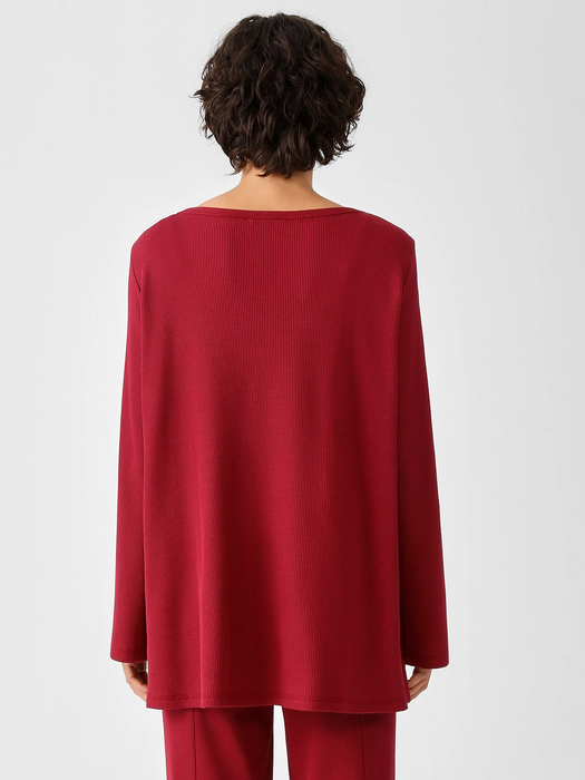 Cozy Organic Cotton Thermal Bateau Neck Top