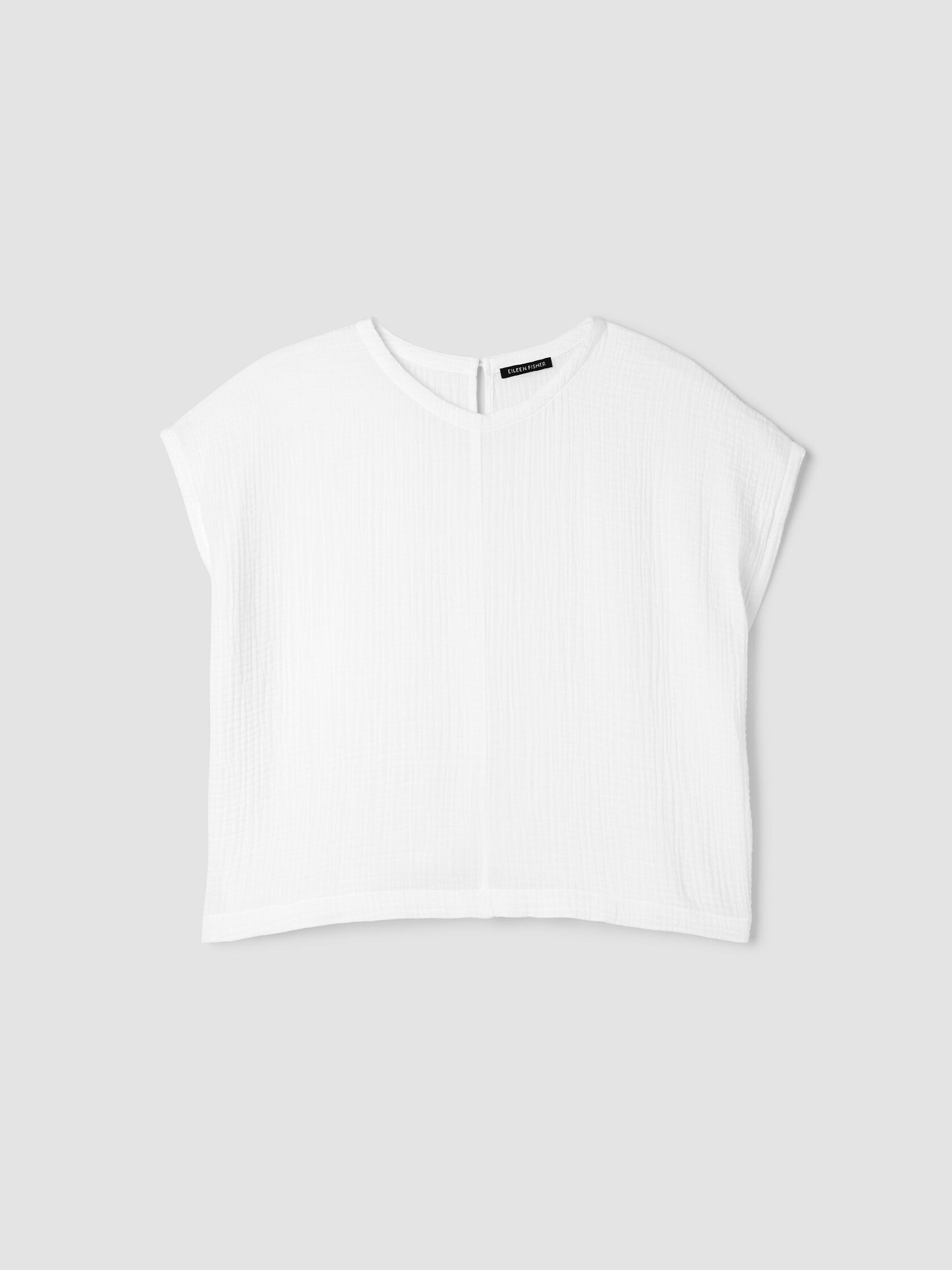 Organic Cotton Lofty Gauze Round Neck Box-Top