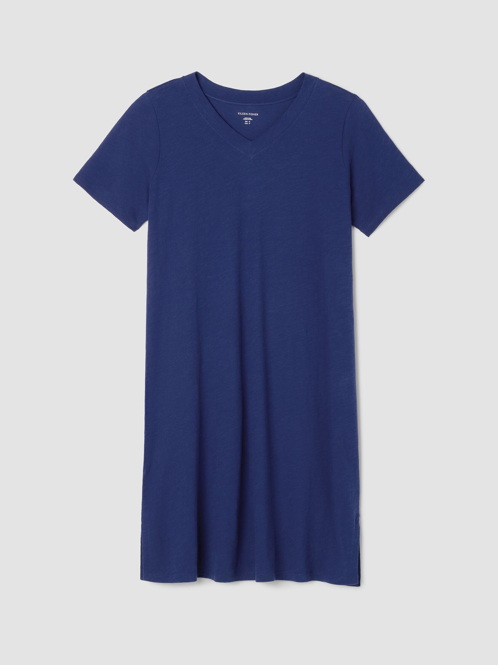 Organic Cotton Slubby Jersey V-Neck Dress