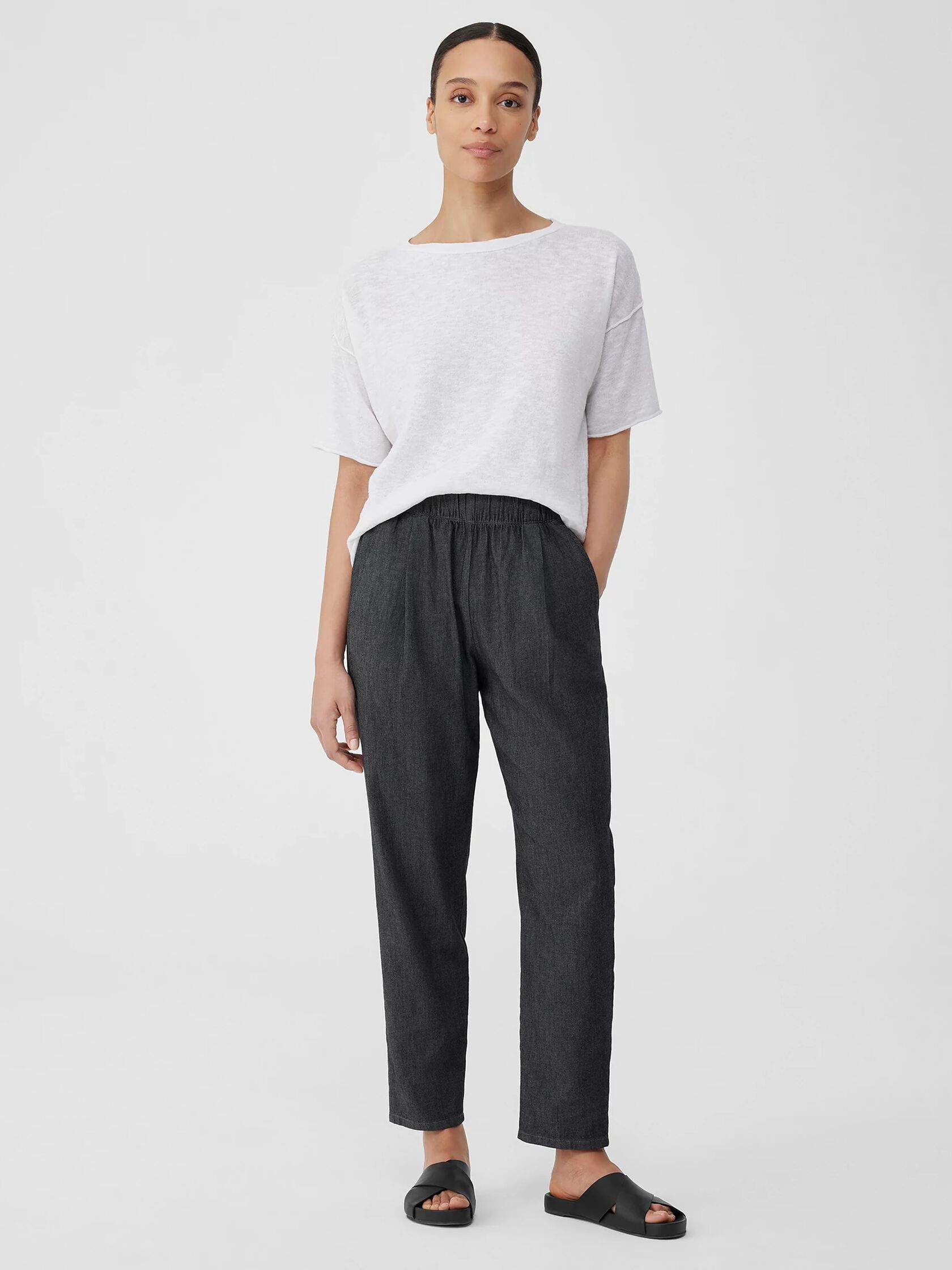 Airy Organic Cotton Twill Tapered Pant